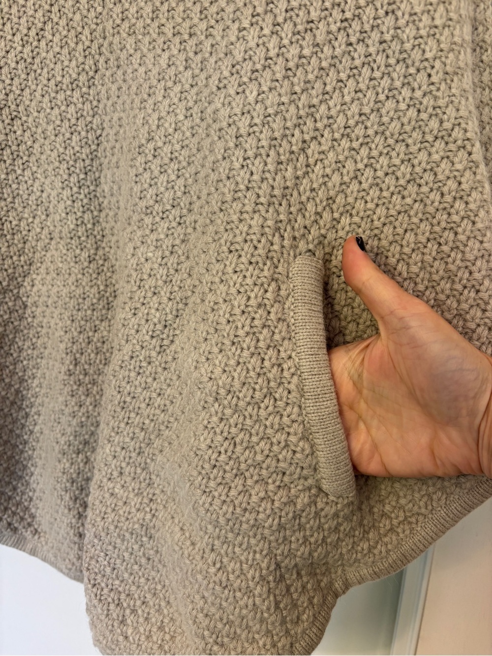 ELK Sweater Poncho Size Small Medium Wool Chunky Layered Minimalist Lagom Scandi - Picture 3 of 10
